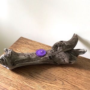 Driftwood Tea Light dark wood Natural Centerpiece Arrangement